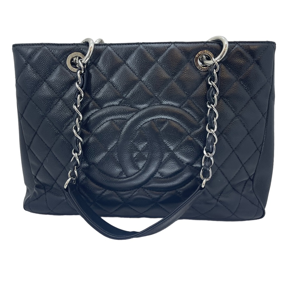 Auth Chanel GST Grand Shopping Tote Fair Condition